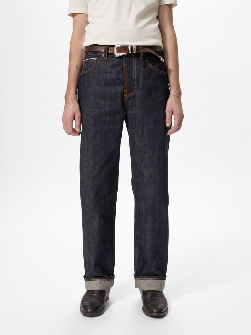 Pantalones vaqueros largos Tuff Tony Dry Selvage para hombre/mujer – Pierna ancha